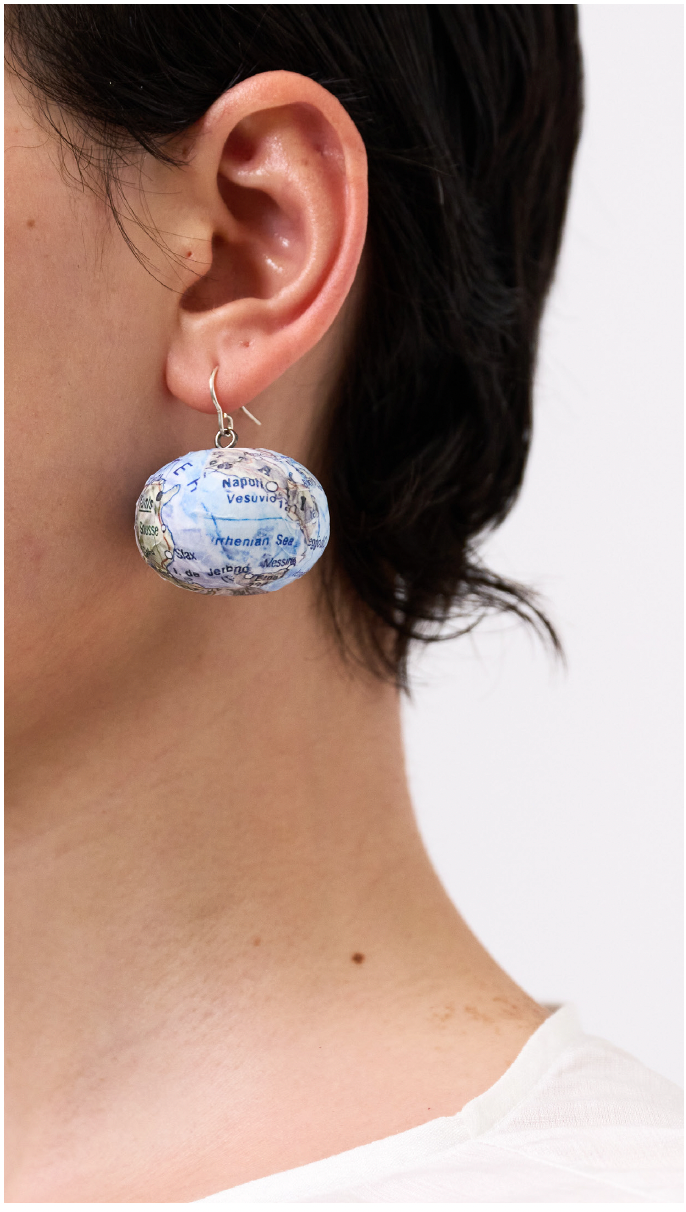 Map Asymmetric Earrings