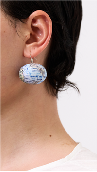 Map Asymmetric Earrings