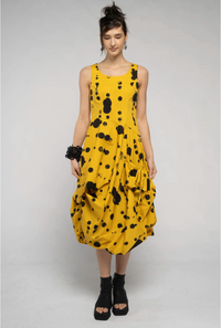 Oka Dot Dress - Mustard