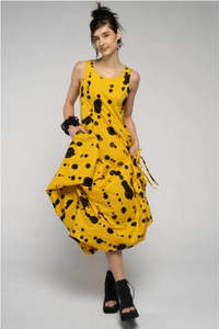 Oka Dot Dress - Mustard