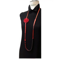 Rio Long Necklace -Cardinal Red