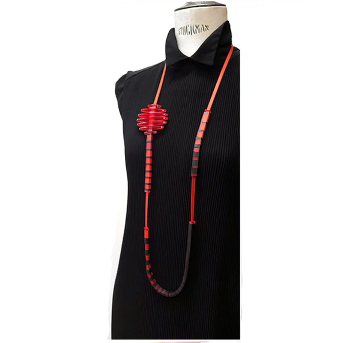 Rio Long Necklace -Cardinal Red
