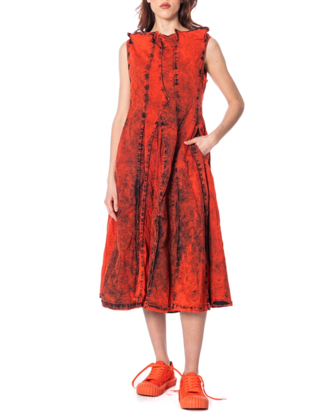 Manderine Print Dress