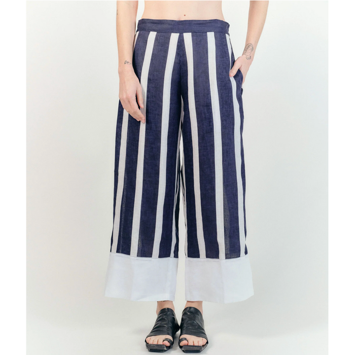 Leeton Pant Navy & White Stripe
