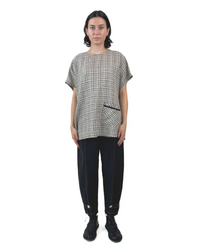 Shelley Black Check Top