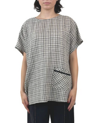 Shelley Black Check Top