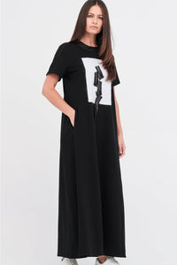Sector Dress Black Ivory
