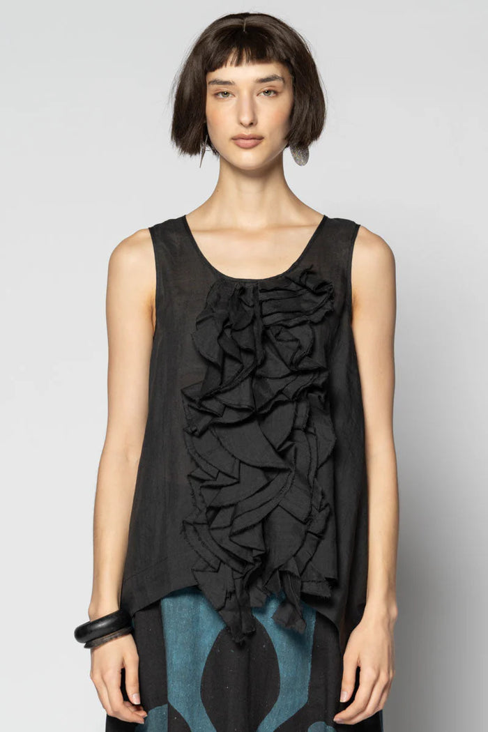 Sumi Black Frill Top