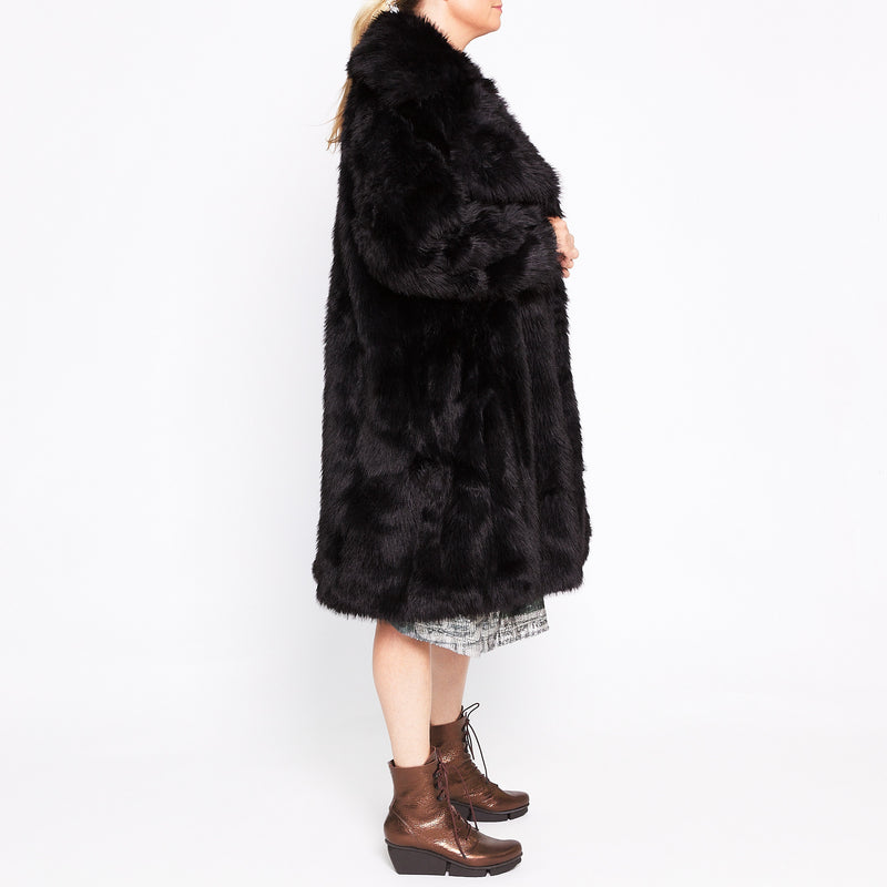 RBW24-3241211 Faux-Fur Coat in Black