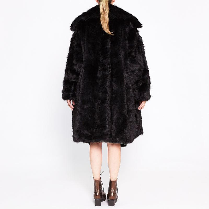 RBW24-3241211 Faux-Fur Coat in Black