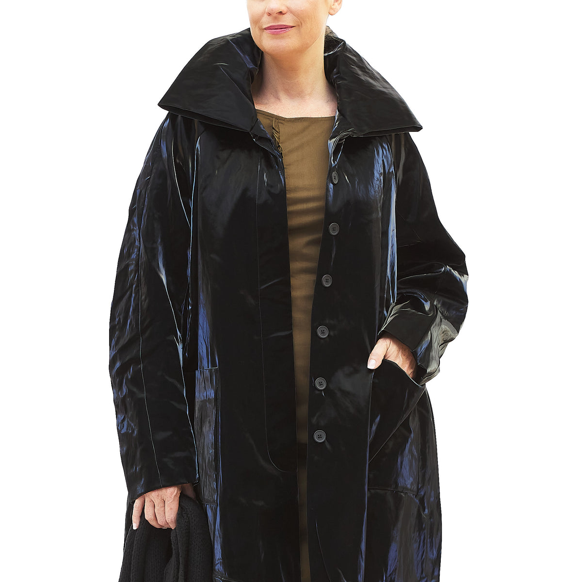 RBW24-3421202 Scarf Coat in Black