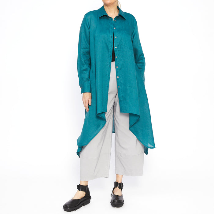 Simone Deep Sea Linen Shirt