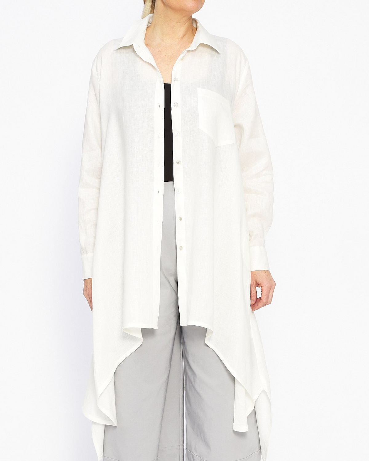 Simone Off White Linen Shirt