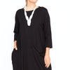MU231005 - Drape Pocket Dress in Black
