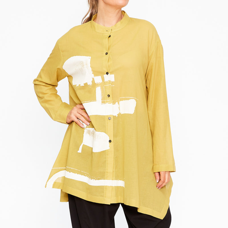 MU231014 - Shirt in Yellow with White Print
