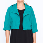 LB23-325 Crop Jacket in Emerald