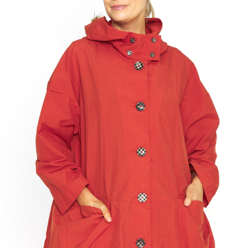 Orange Waving in the Rain Coat
