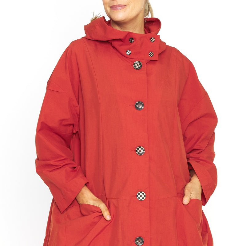 Orange Waving in the Rain Coat