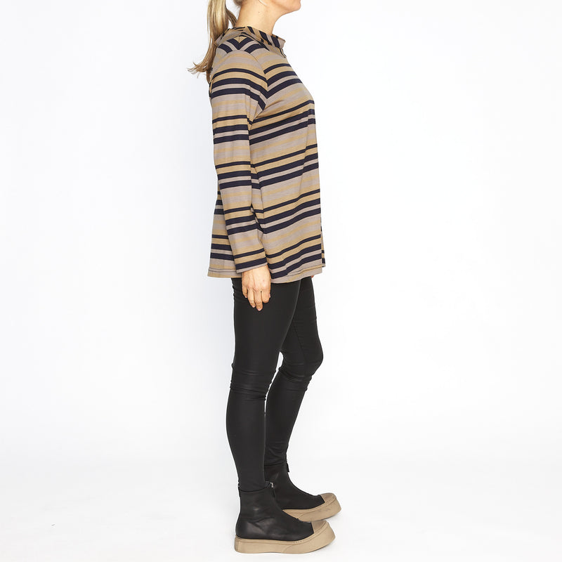Lainy Pebble and Sand Stripe Top