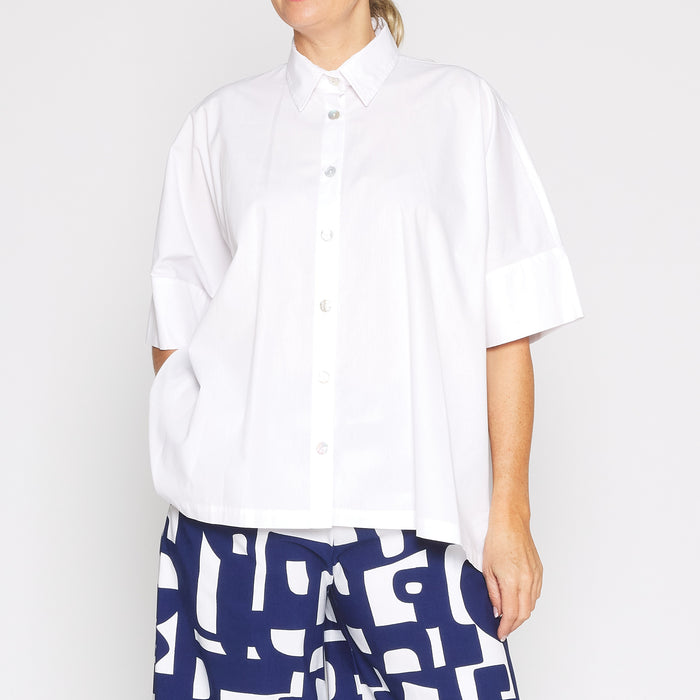 Marlon White Poplin Shirt