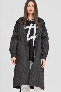 Textured Ascribe Raincoat Black