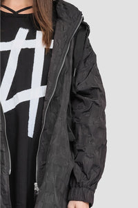 Textured Ascribe Raincoat Black