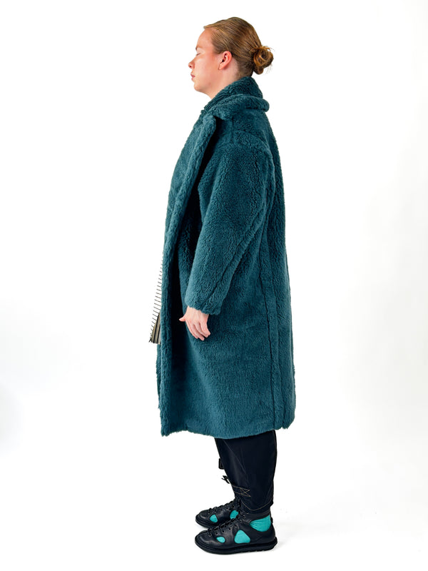 Billie Petrol Faux Fur Coat