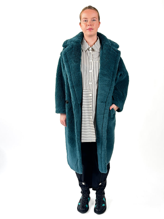 Billie Petrol Faux Fur Coat