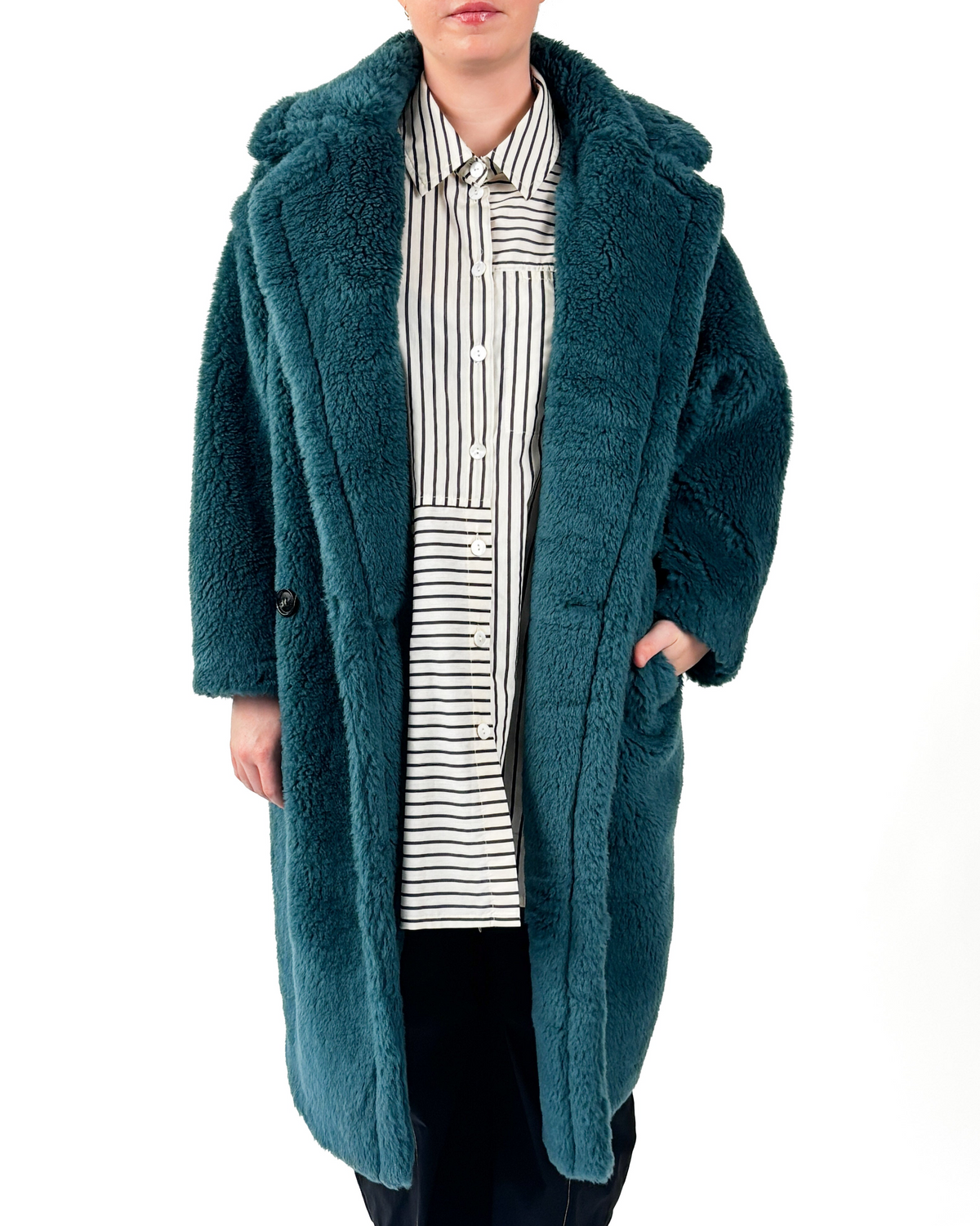 Billie Petrol Faux Fur Coat