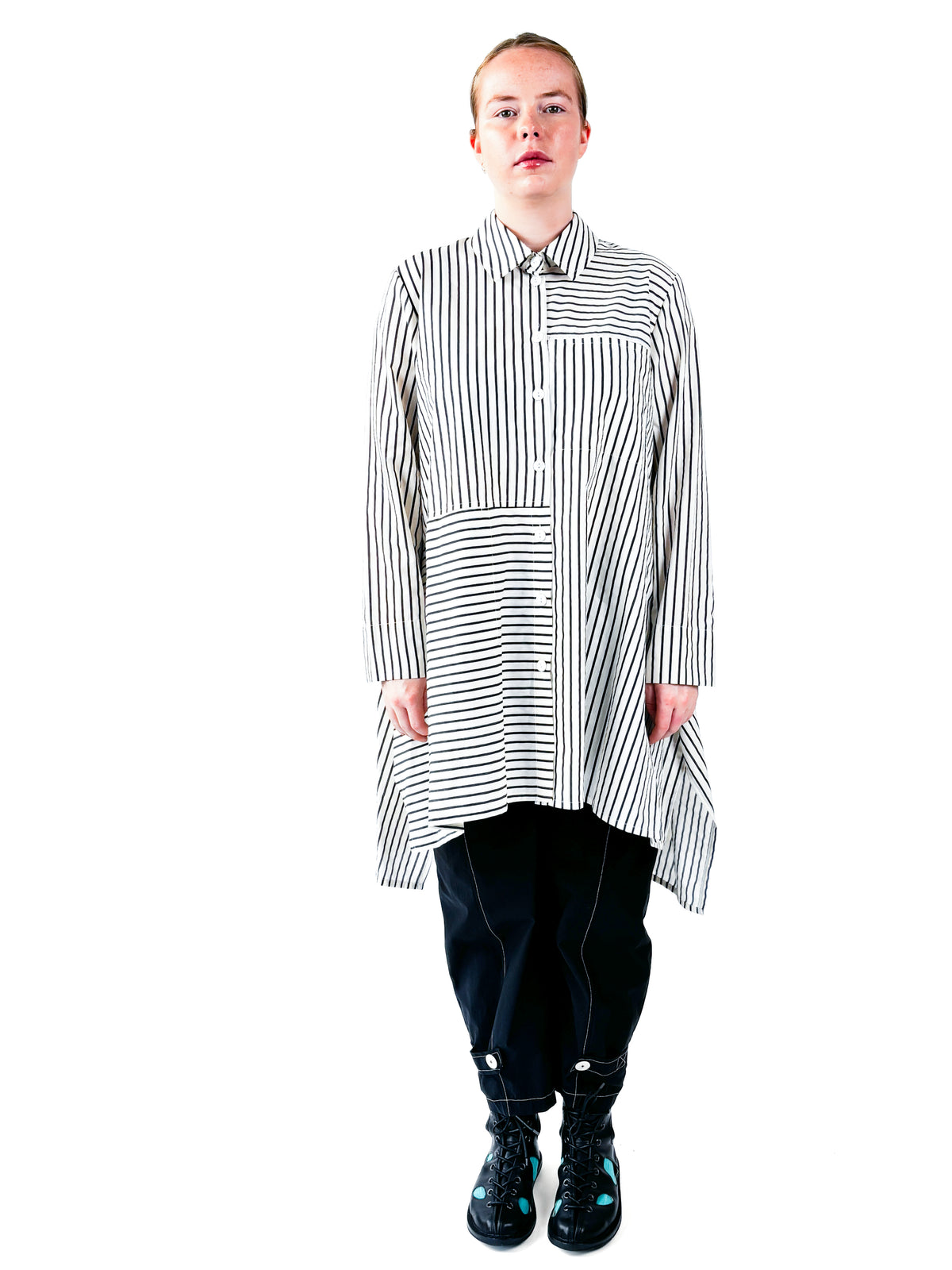 Sabine Ivory Black Stripe Shirt