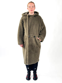 Jojo Khaki Faux Fur Hooded Coat