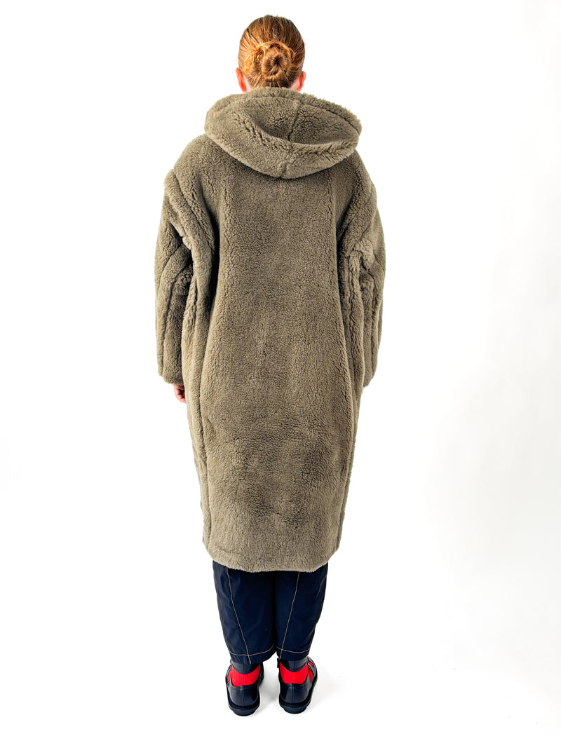 Jojo Khaki Faux Fur Hooded Coat