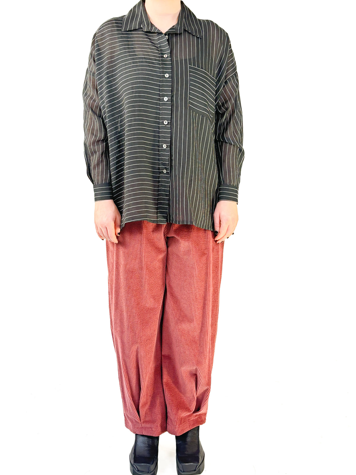 Eve Charcoal Stripe Shirt