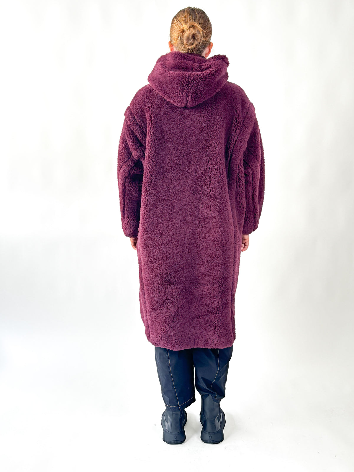 Jojo Sangria Faux Fur Hooded Coat