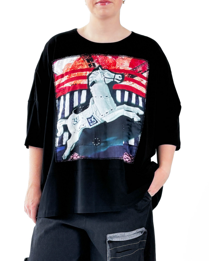 Maja Pony Up Patch on Black Top