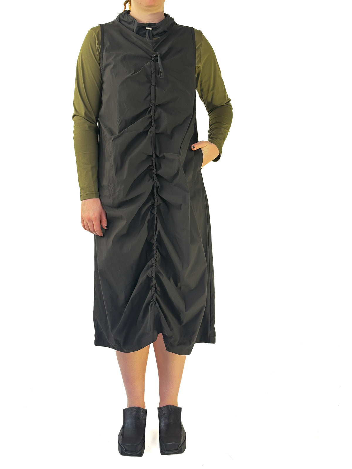 Arlen Black Drawstring Dress
