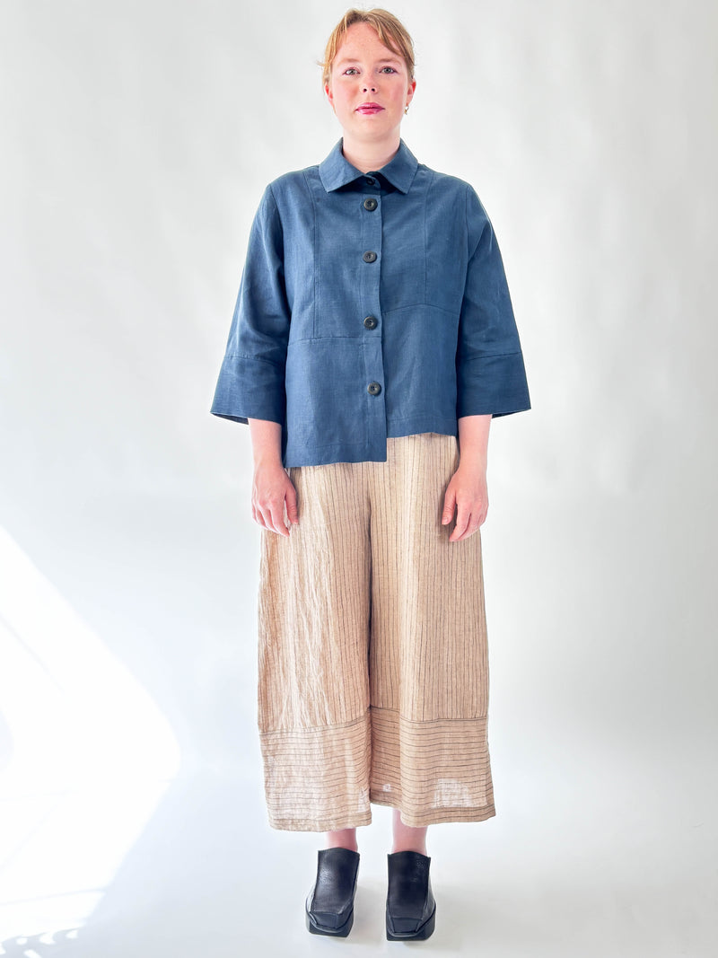 Sigma Natural Stripe Linen Pant