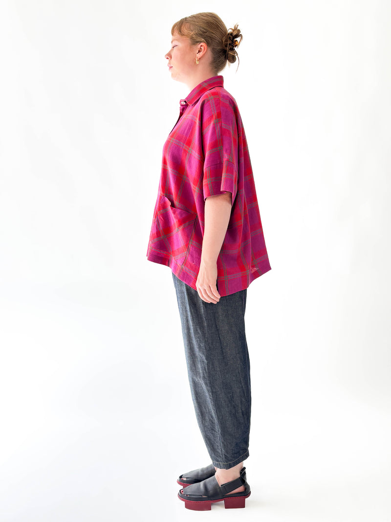 Marlon Cherry Check Shirt