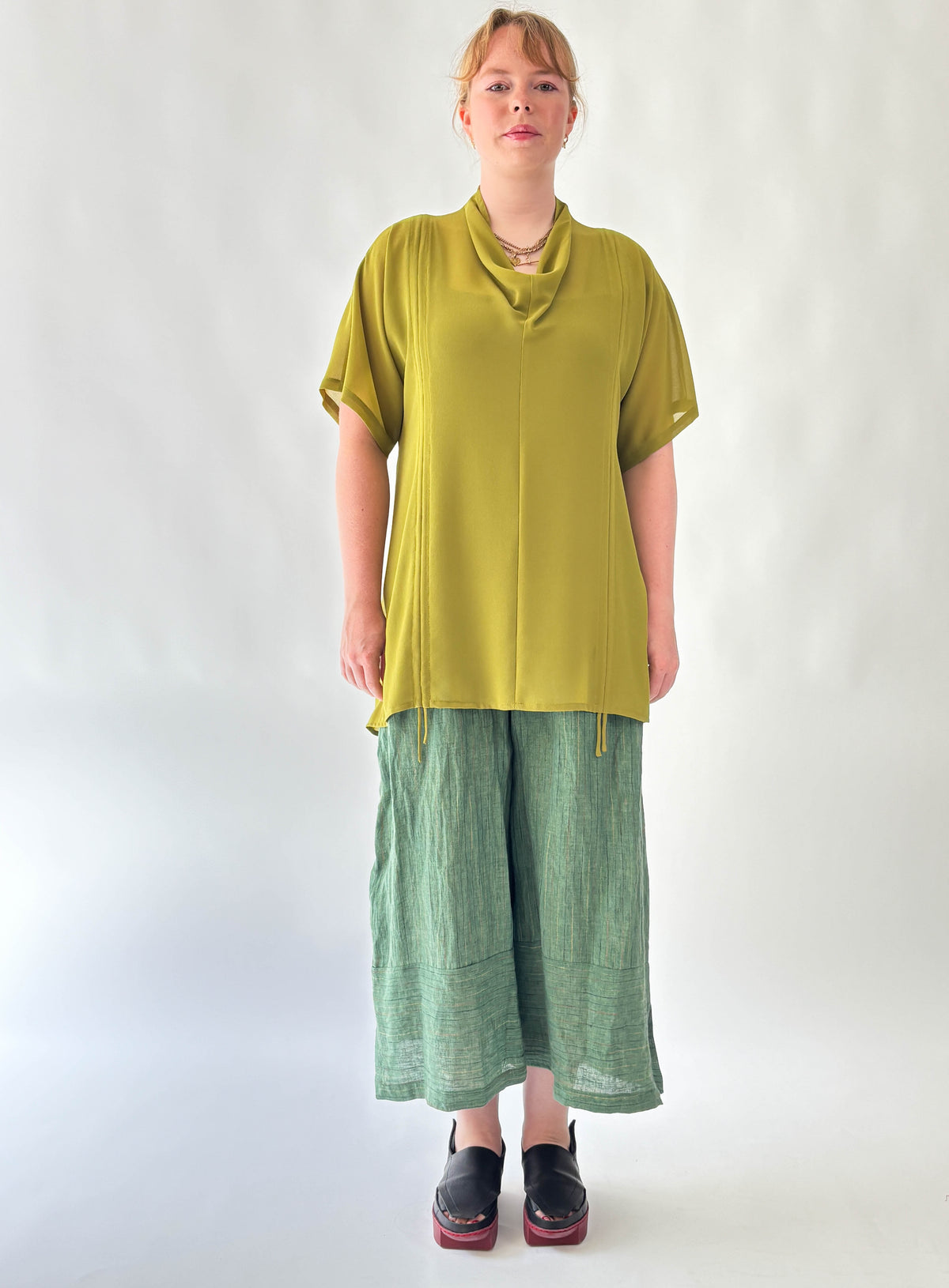 Sigma Green Stripe Linen Pant