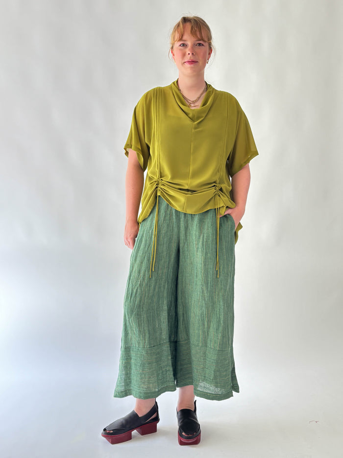 Sigma Green Stripe Linen Pant