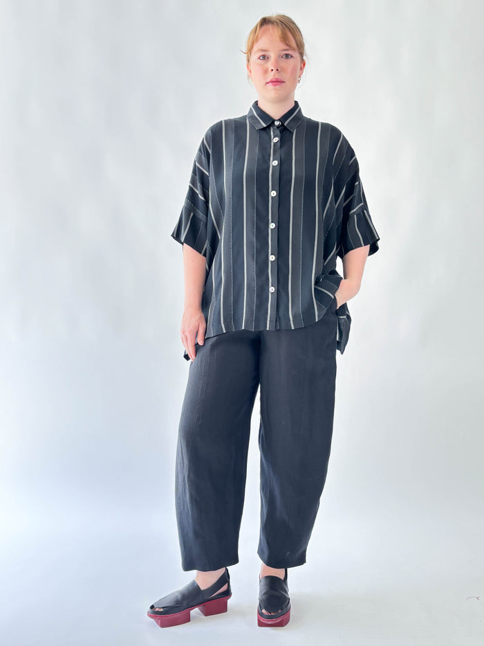 Beta B Black Linen Pant