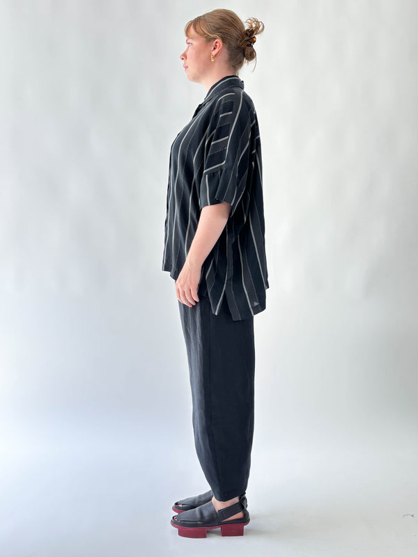 Marlon Noir & Grey Stripe Shirt