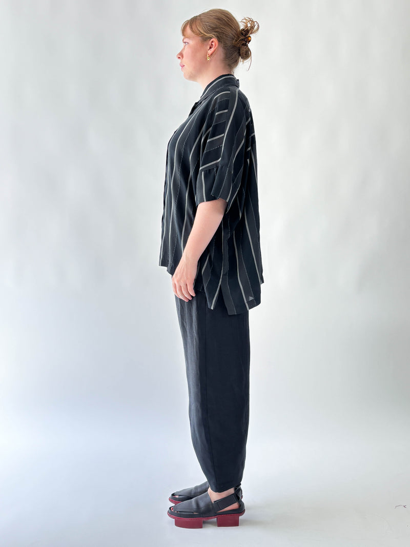 Marlon Noir & Grey Stripe Shirt