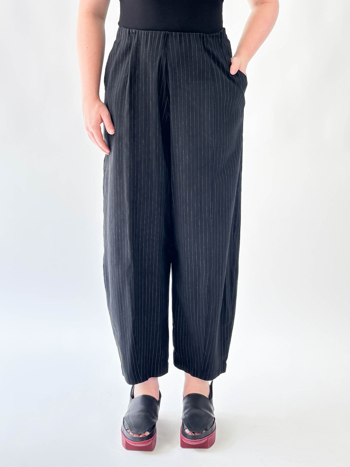 Beta Black Pinstripe Pant