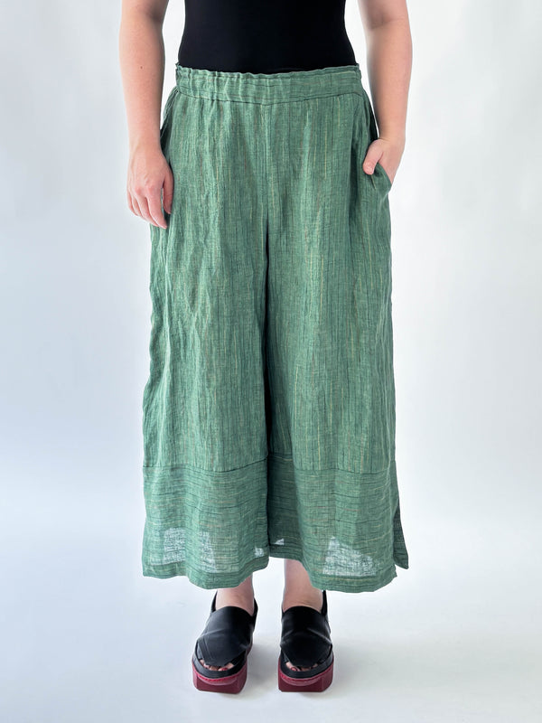 Sigma Green Stripe Linen Pant