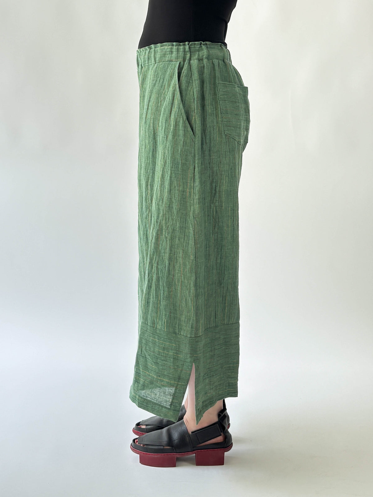 Sigma Green Stripe Linen Pant