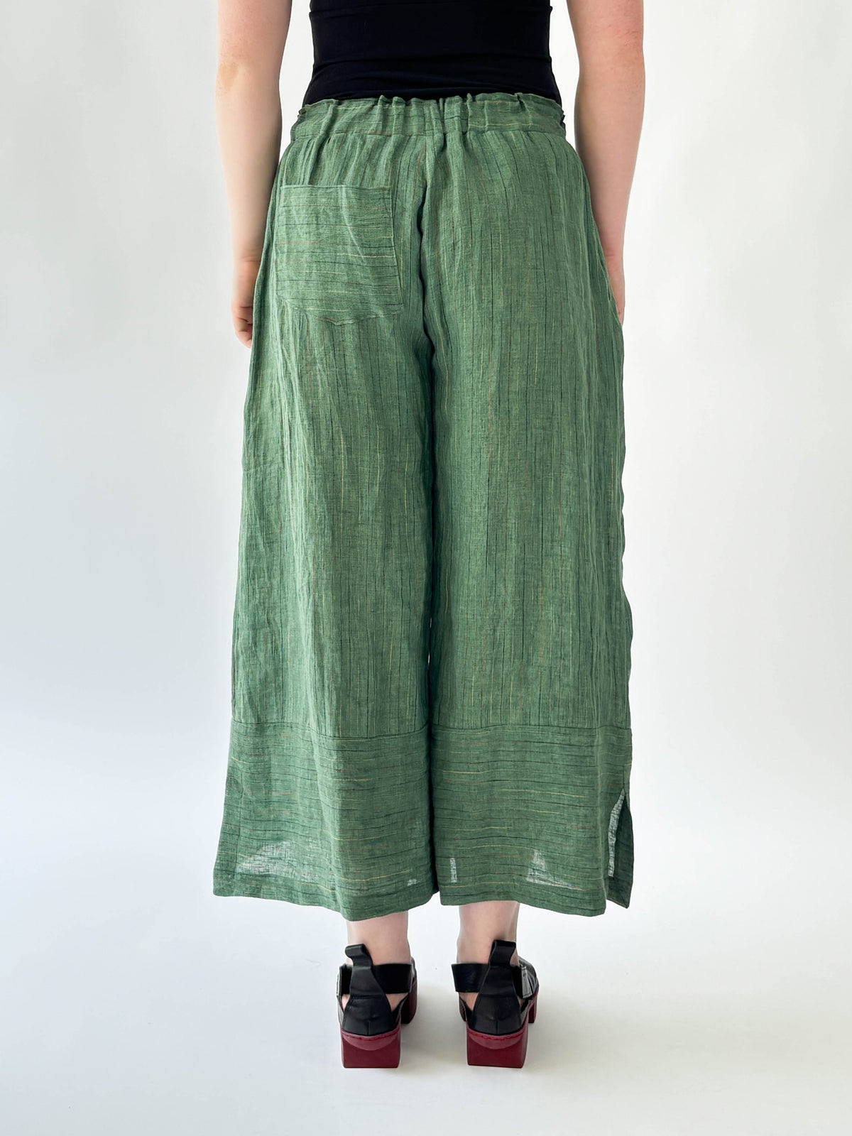 Sigma Green Stripe Linen Pant