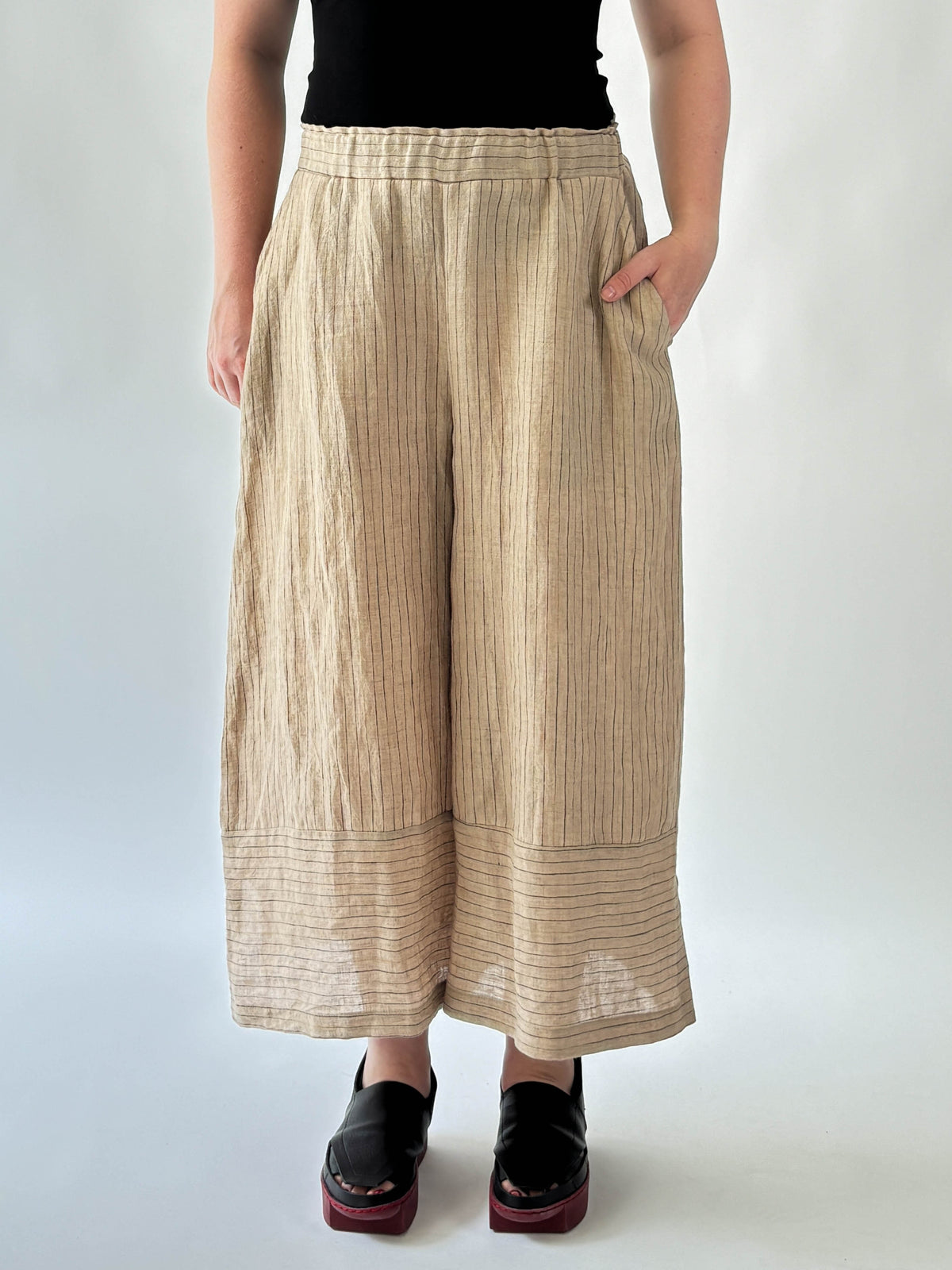 Sigma Natural Stripe Linen Pant
