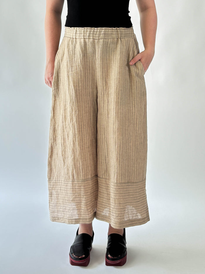 Sigma Natural Stripe Linen Pant