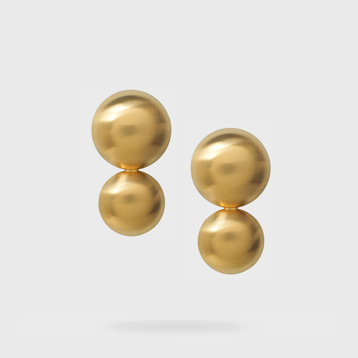 Double Disc Gold Earrings